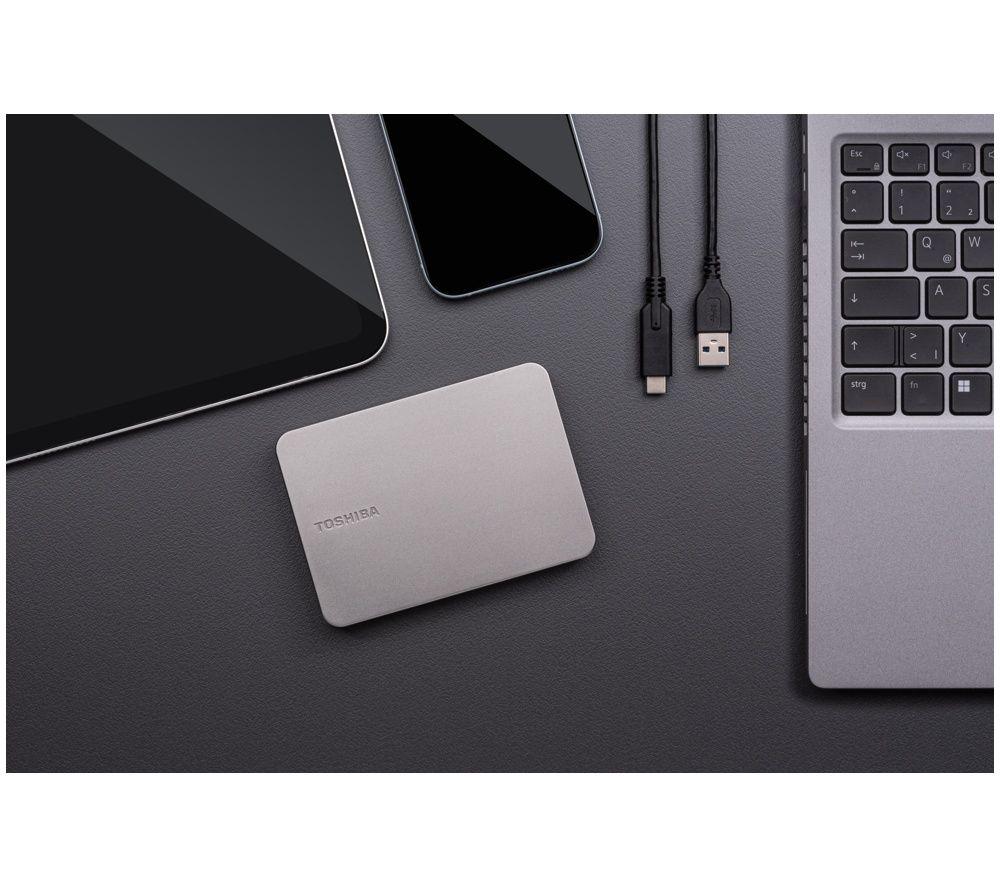 TOSHIBA Canvio Flex Portable Hard drive - 4 TB, Silver image number 3 of 4