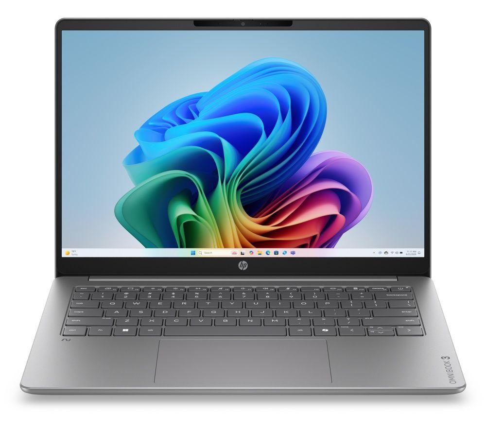 HP OmniBook 3 NGAI 14inch Laptop - Snapdragon X, 256 GB SSD, Silver