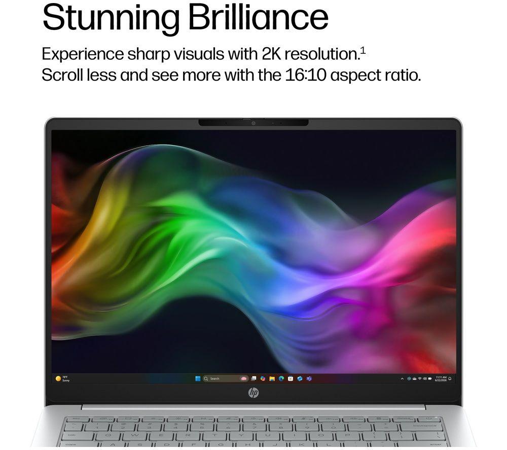 HP OmniBook 3 NGAI 14" Laptop - Snapdragon X, 256 GB SSD, Silver image number 8 of 8