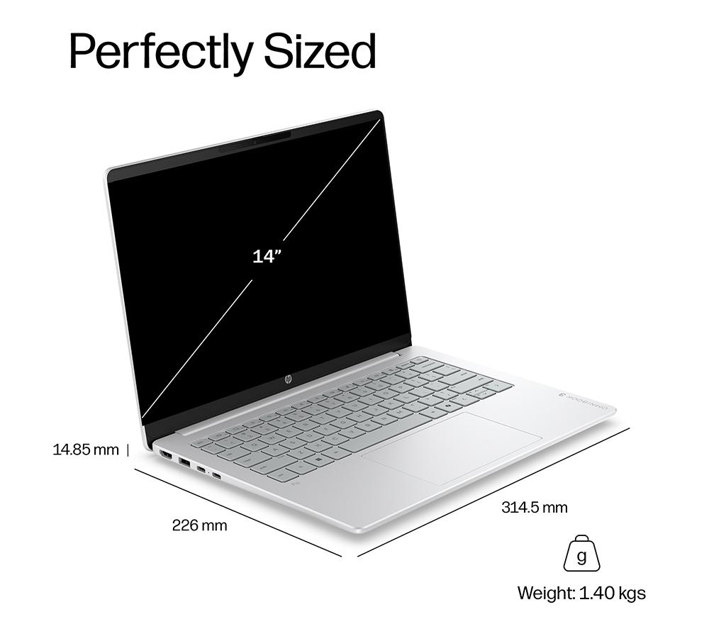 HP OmniBook 3 NGAI 14" Laptop - Snapdragon X, 256 GB SSD, Silver image number 15 of 34