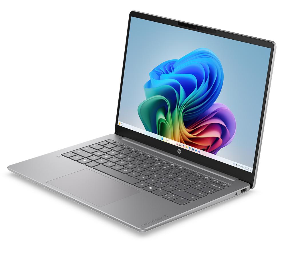 HP OmniBook 3 NGAI 14" Laptop - Snapdragon X, 256 GB SSD, Silver image number 18 of 34