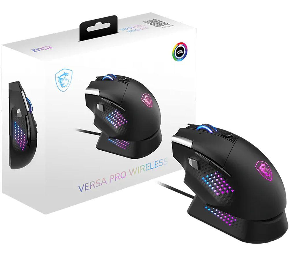 MSI VERSA PRO RGB Wireless Optical Gaming Mouse & Charging Dock - Black image number 3 of 13