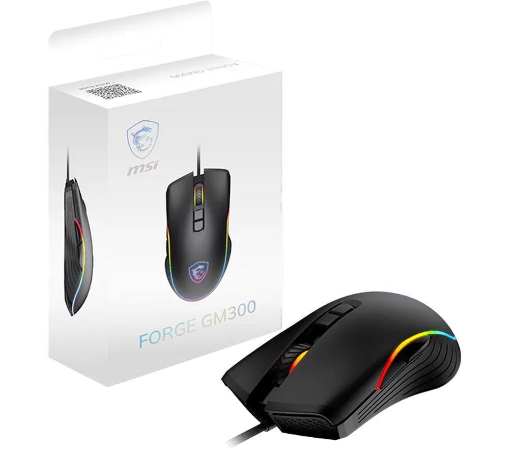 MSI FORGE GM300 RGB Optical Gaming Mouse - Black image number 3 of 5