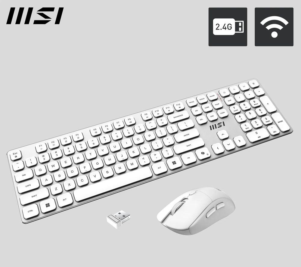MSI FORGE K210 Wireless Gaming Keyboard & Mouse Set - White image number 15 of 19
