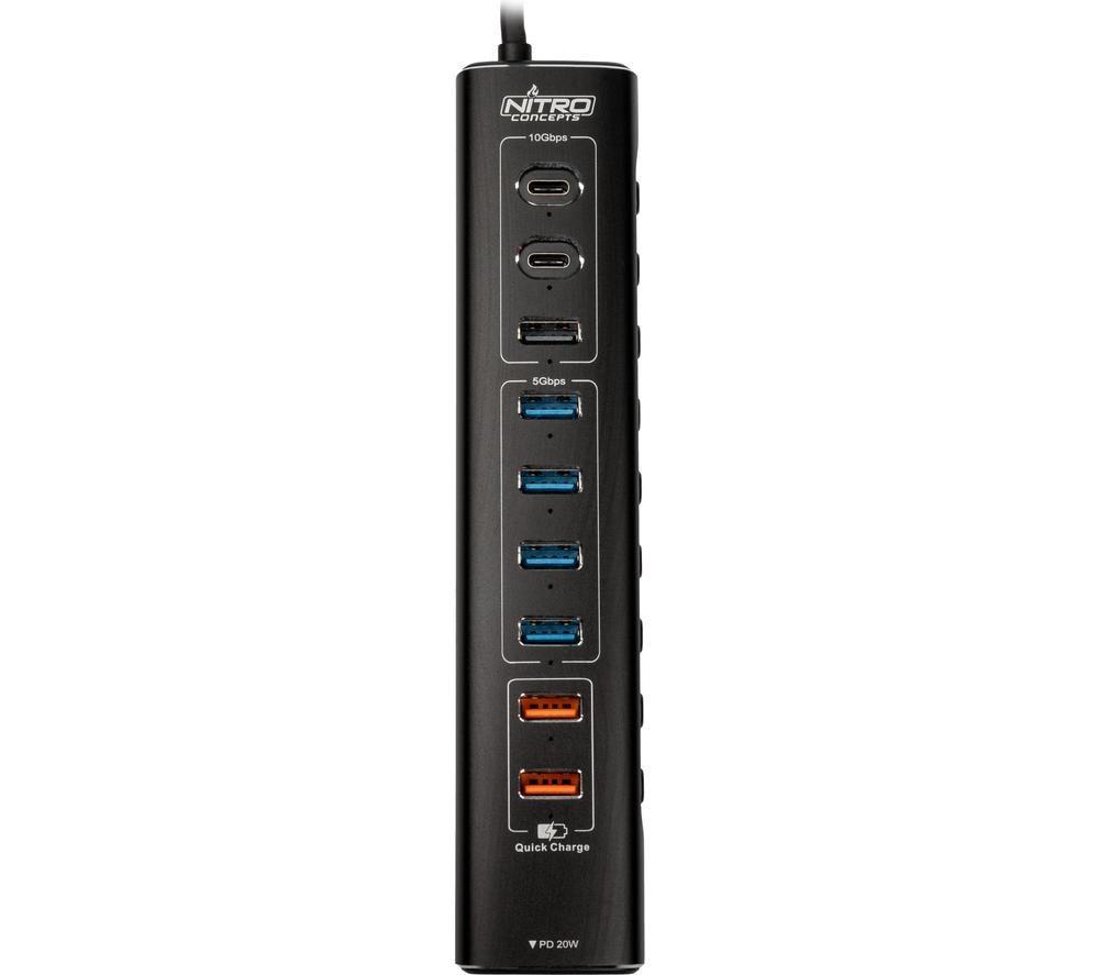 NITRO CONCEPTS 10-port USB-C & USB-A Hub image number 3 of 4