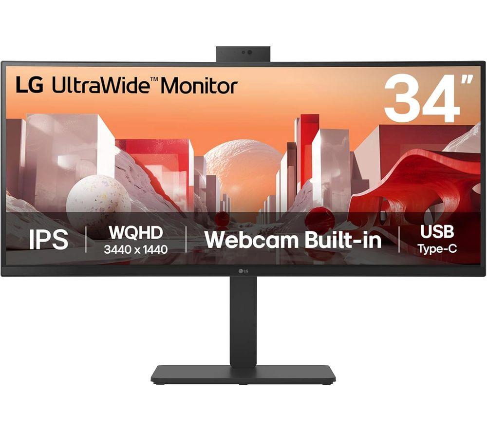 Lg Ultrawide 34Ba85qe-B Quad Hd 34" Curved Ips Monitor - Black, Black