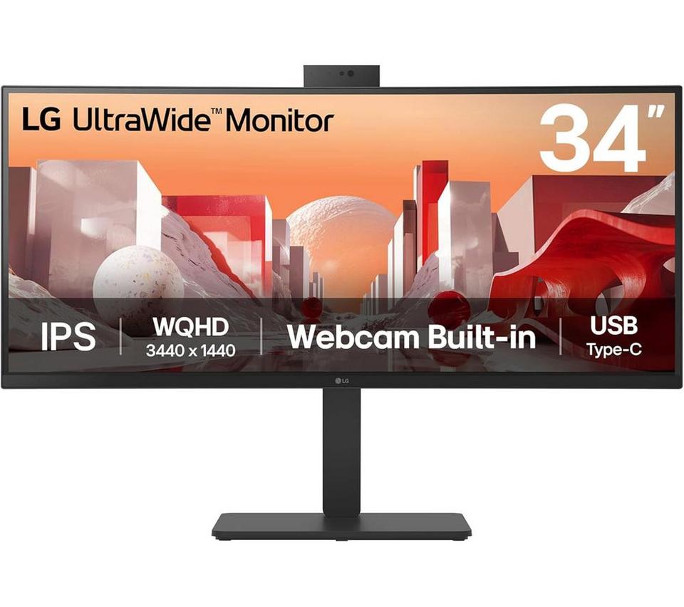 LG UltraWide 34BA85QE-B Quad HD 34" Curved IPS Monitor - Black