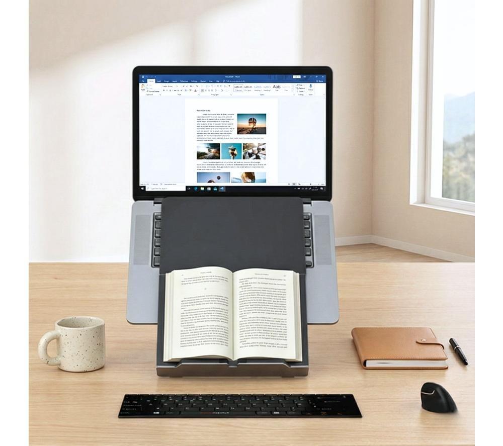 STANDIVARIUS Etra Laptop Stand with Pivotable Document Holder - Black image number 2 of 8