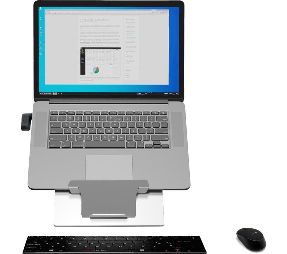 STANDIVARIUS Ergo Kit Wireless Keyboard, Mouse & Laptop Stand Set - Black & Silver image number 3 of 8