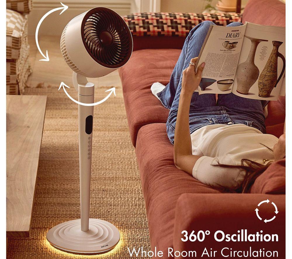 AIRCRAFT HOME AirLUME Quiet Air Circulator 8" Pedestal Fan - White Stone image number 4 of 11