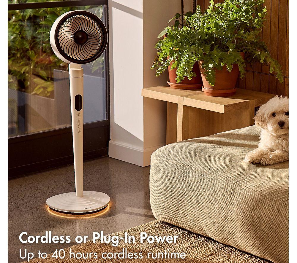 AIRCRAFT HOME AirLUME Quiet Air Circulator 8" Pedestal Fan - White Stone image number 6 of 11