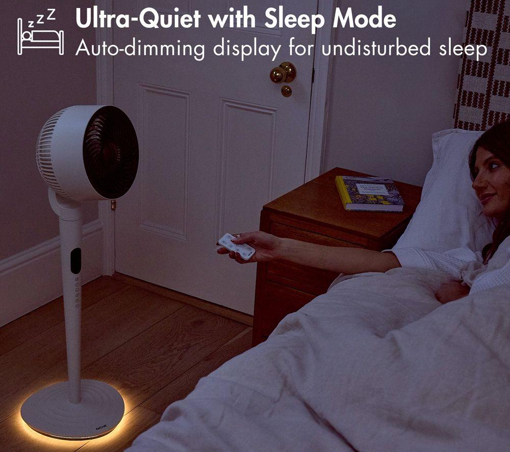 AIRCRAFT HOME AirLUME Quiet Air Circulator 8" Pedestal Fan - White Stone image number 7 of 11