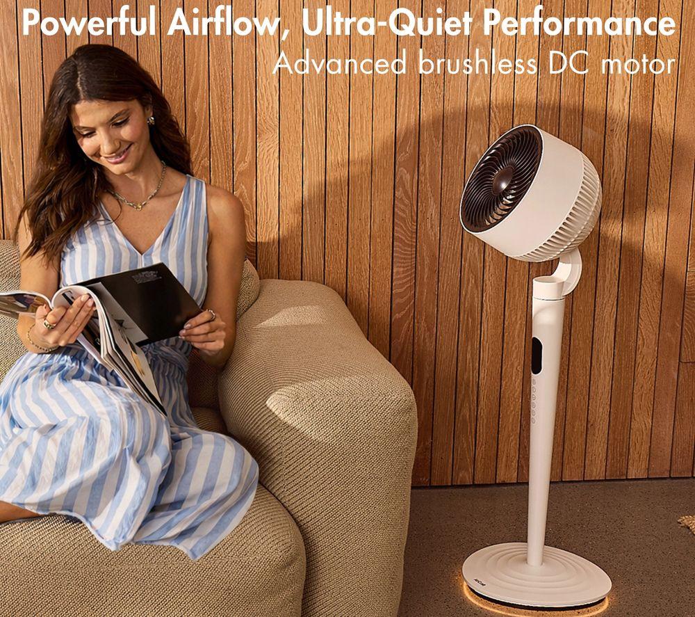 AIRCRAFT HOME AirLUME Quiet Air Circulator 8" Pedestal Fan - White Stone image number 10 of 11