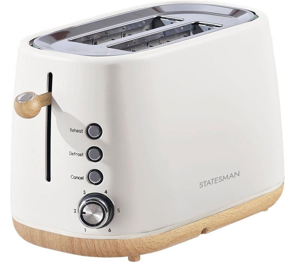 STATESMAN Scandi SKT05090CR 2-Slice Toaster - Brown & White
