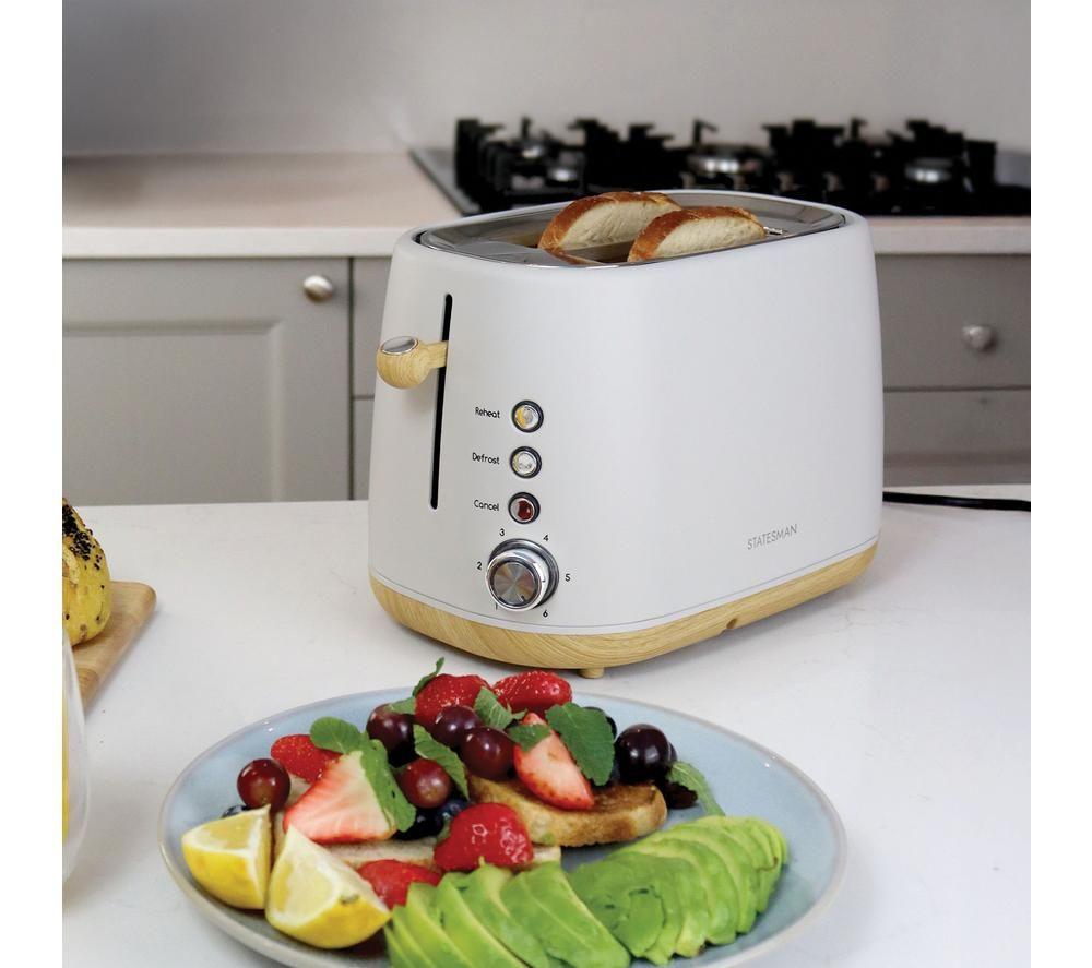 STATESMAN Scandi SKT05090CR 2-Slice Toaster - Brown & White image number 2 of 6