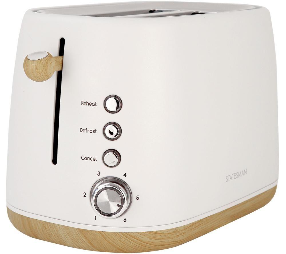 STATESMAN Scandi SKT05090CR 2-Slice Toaster - Brown & White image number 4 of 6