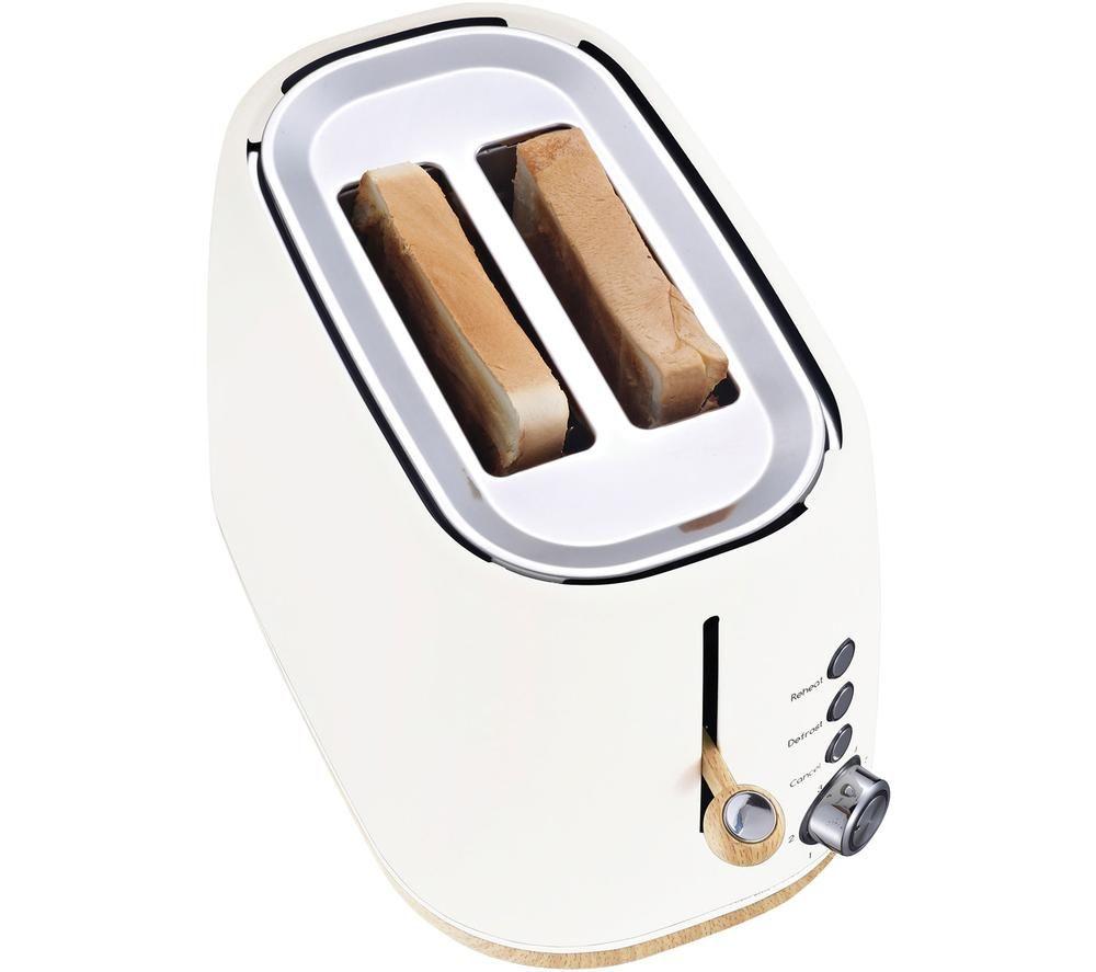 STATESMAN Scandi SKT05090CR 2-Slice Toaster - Brown & White image number 6 of 6
