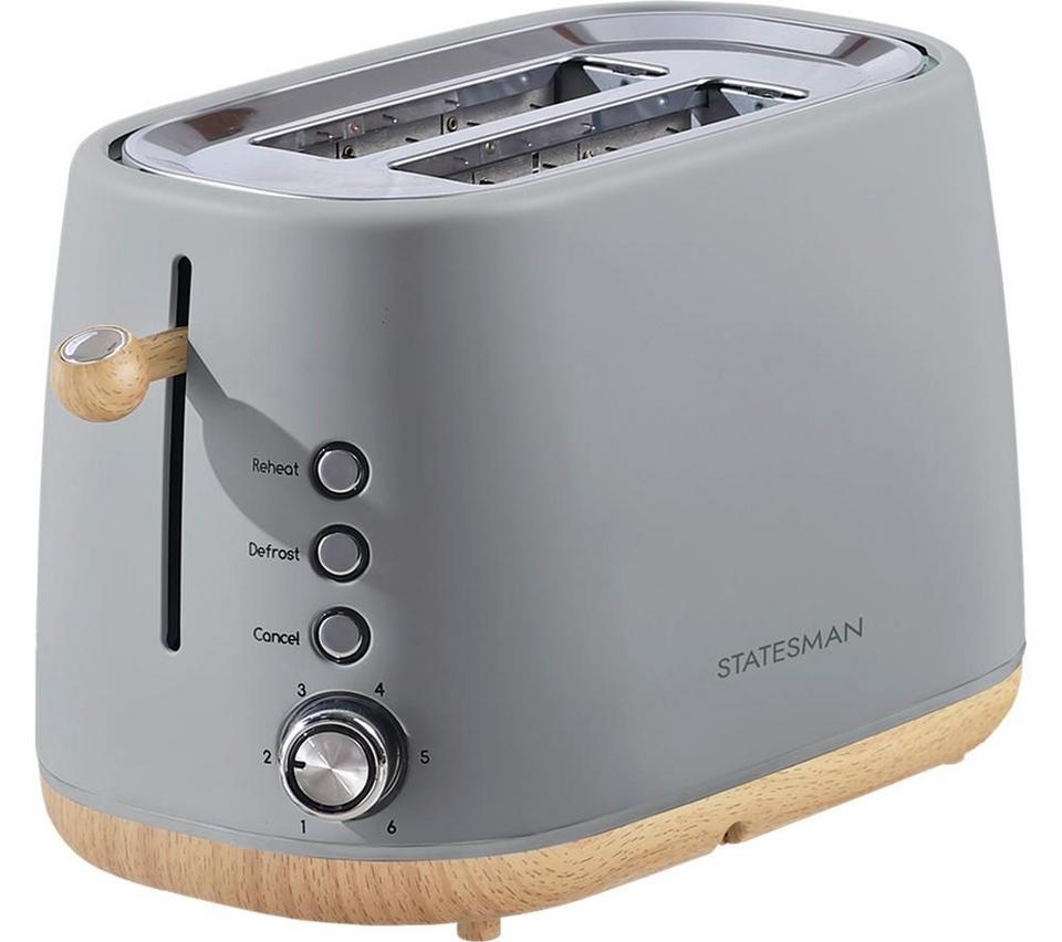 STATESMAN Scandi SKT05090GY 2-Slice Toaster - Brown & Grey