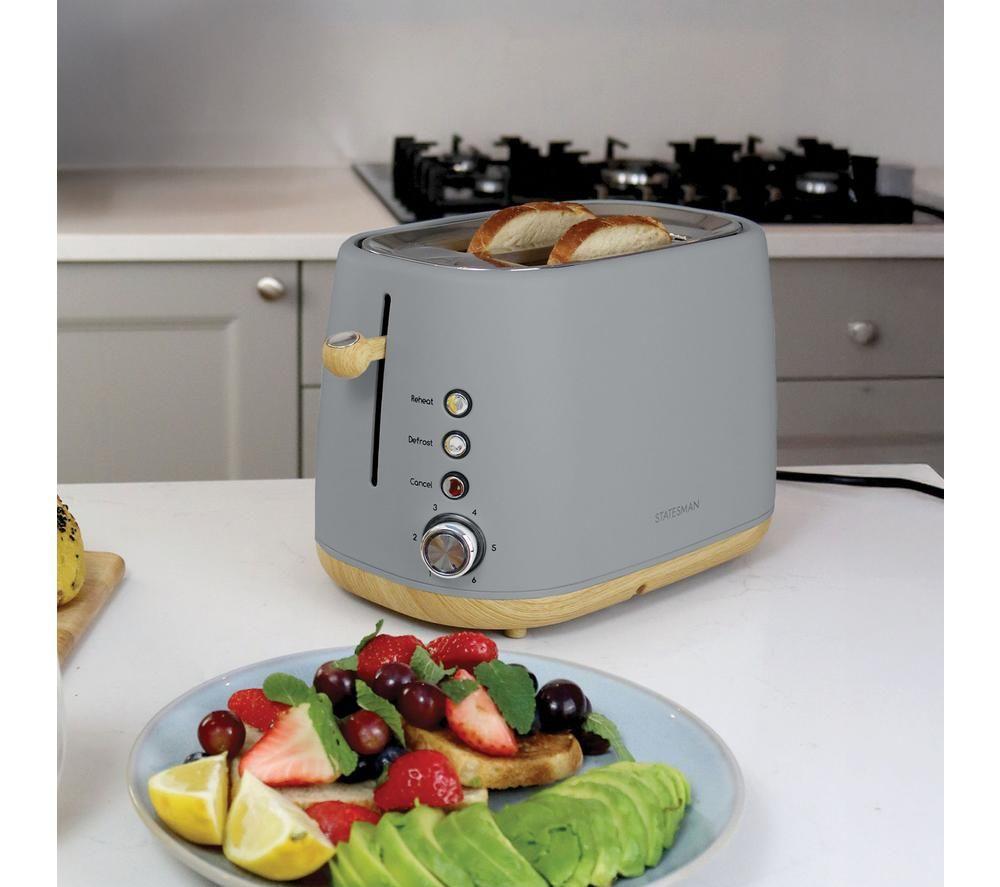 STATESMAN Scandi SKT05090GY 2-Slice Toaster - Brown & Grey image number 2 of 6