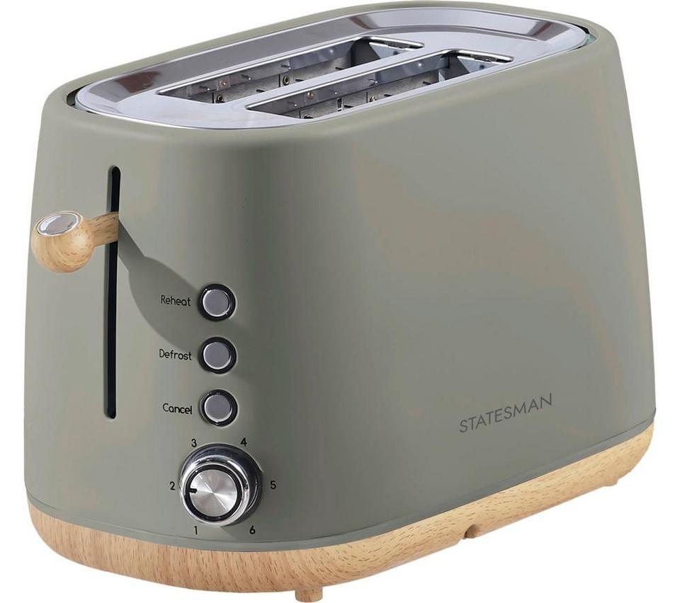 STATESMAN Scandi SKT05090GR 2-Slice Toaster - Brown & Green
