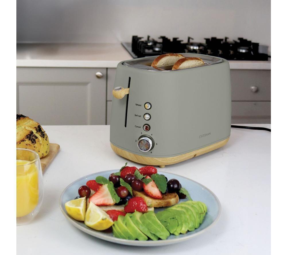 STATESMAN Scandi SKT05090GR 2-Slice Toaster - Brown & Green image number 2 of 8