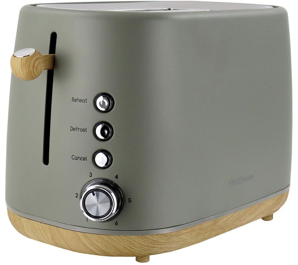 STATESMAN Scandi SKT05090GR 2-Slice Toaster - Brown & Green image number 5 of 8