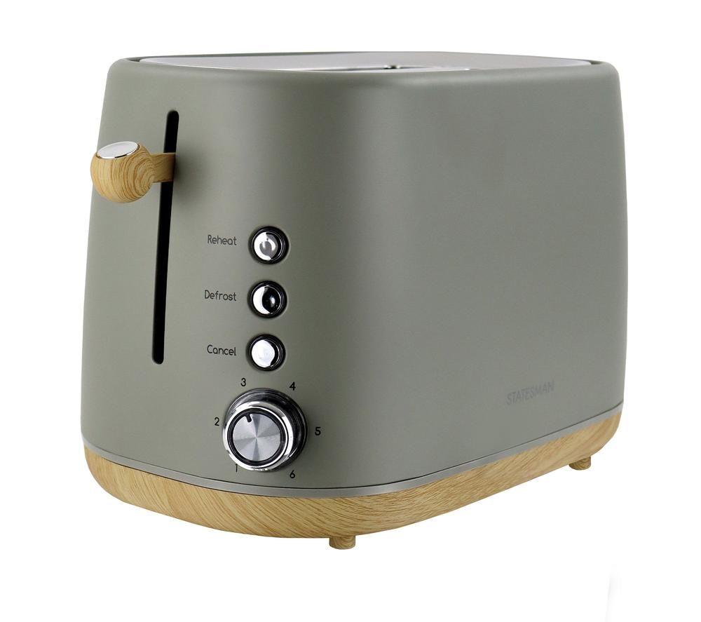 STATESMAN Scandi SKT05090GR 2-Slice Toaster - Brown & Green image number 6 of 8
