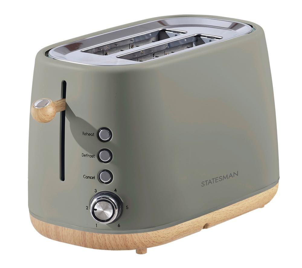 STATESMAN Scandi SKT05090GR 2-Slice Toaster - Brown & Green image number 7 of 8