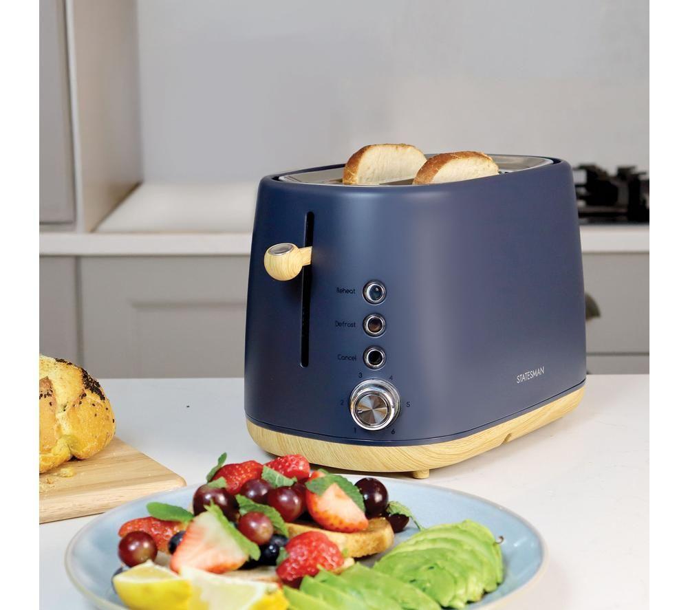 STATESMAN Scandi SKT05090NB 2-Slice Toaster - Brown & Blue image number 2 of 5