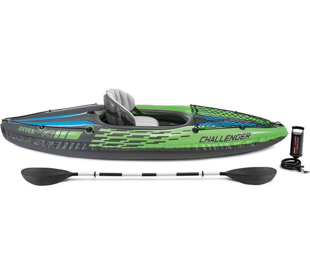 INTEX Challenger K1 Inflatable Kayak - Green, Gray & Blue image number 2 of 9