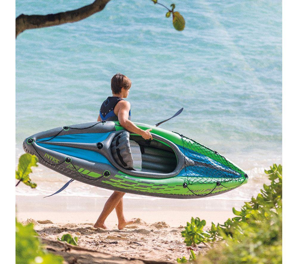 INTEX Challenger K1 Inflatable Kayak - Green, Gray & Blue image number 7 of 9
