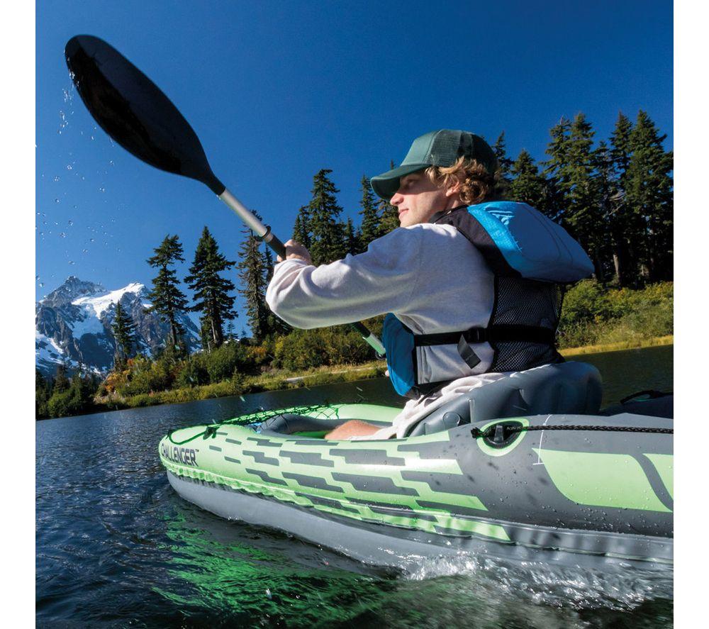 INTEX Challenger K1 Inflatable Kayak - Green, Gray & Blue image number 9 of 9