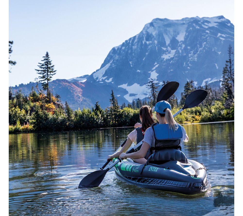 INTEX Challenger K2 Inflatable Kayak - Green, Gray & Blue image number 6 of 8