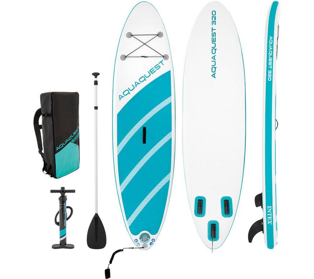 INTEX AquaQuest 320 Inflatable Paddle Board Package - White & Blue image number 2 of 12