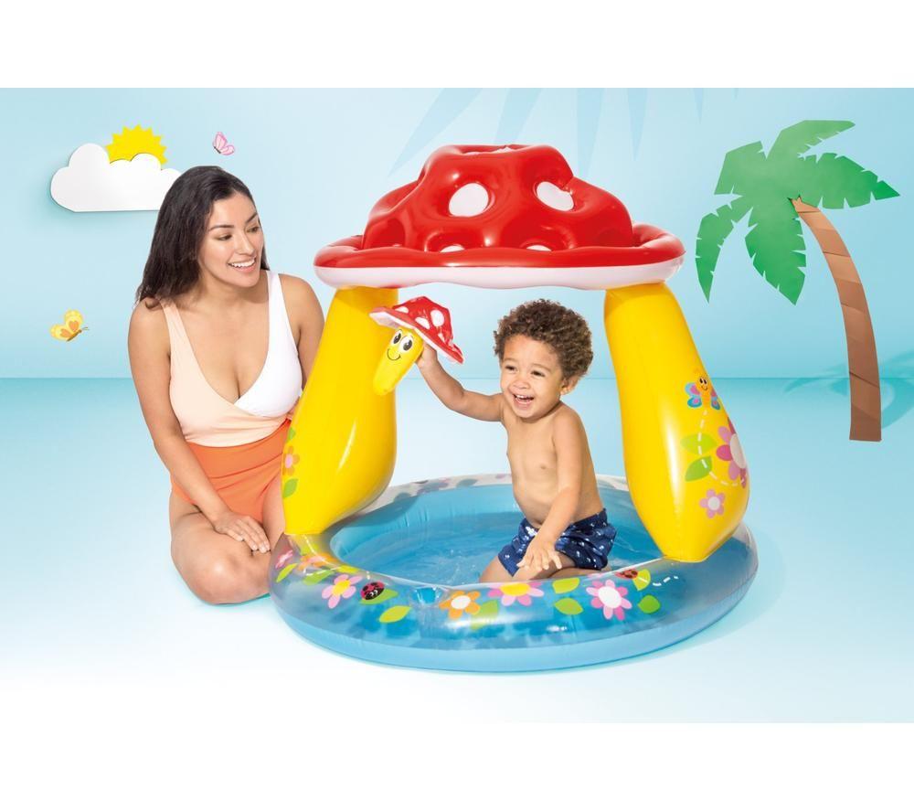 INTEX 57114NP Mushroom Inflatable Baby Pool - Blue, Yellow & Red image number 2 of 3