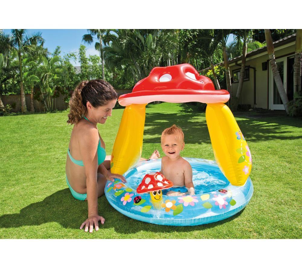INTEX 57114NP Mushroom Inflatable Baby Pool - Blue, Yellow & Red image number 3 of 3