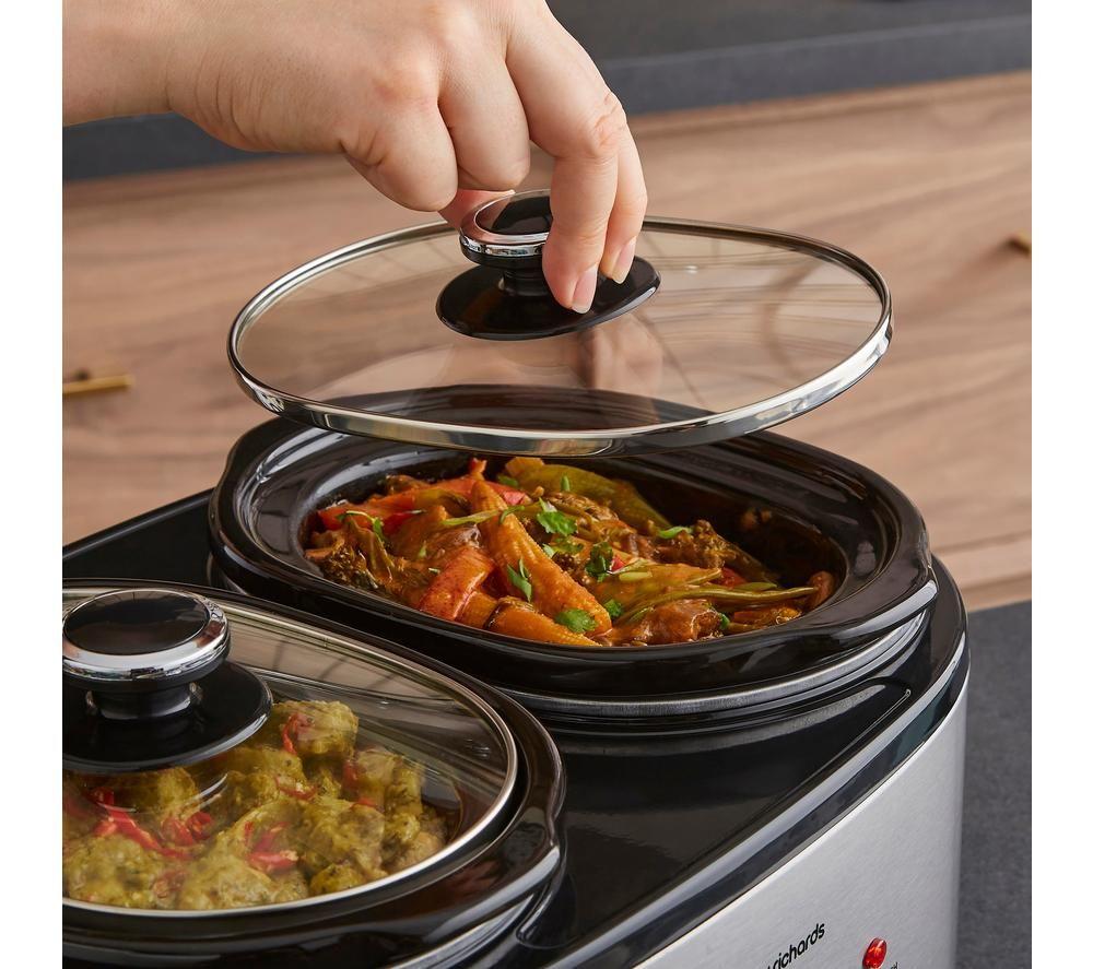 MORPHY RICHARDS DuoServe Slow Cooker - Silver & Black image number 3 of 9