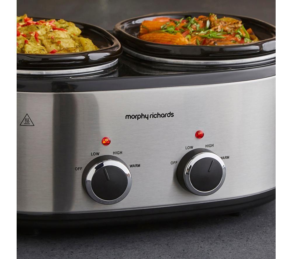 MORPHY RICHARDS DuoServe Slow Cooker - Silver & Black image number 4 of 9