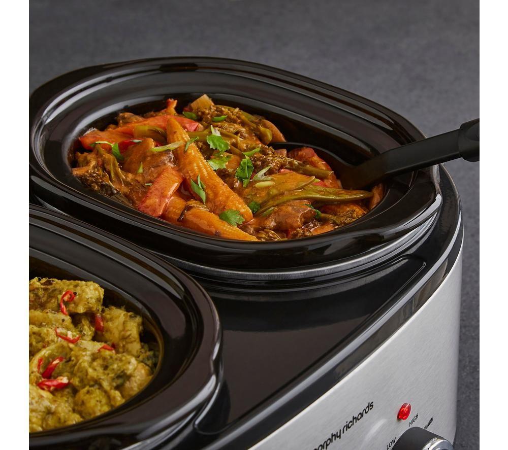 MORPHY RICHARDS DuoServe Slow Cooker - Silver & Black image number 5 of 9