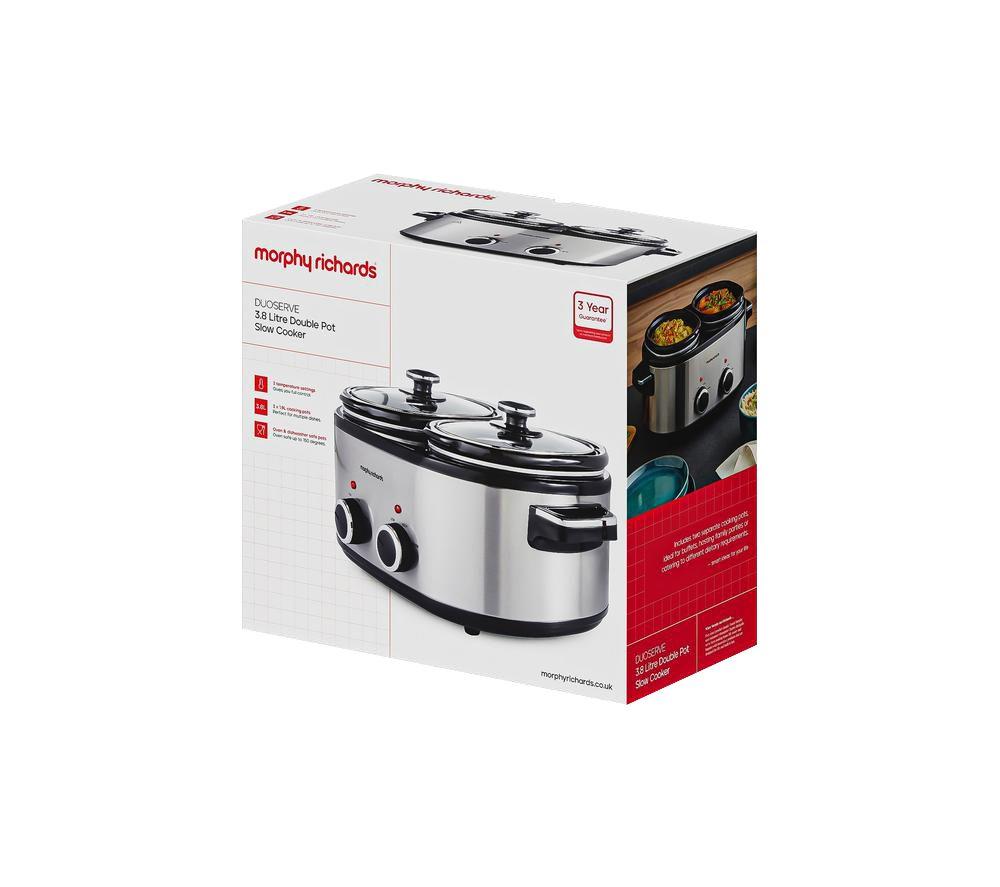 MORPHY RICHARDS DuoServe Slow Cooker - Silver & Black image number 7 of 9