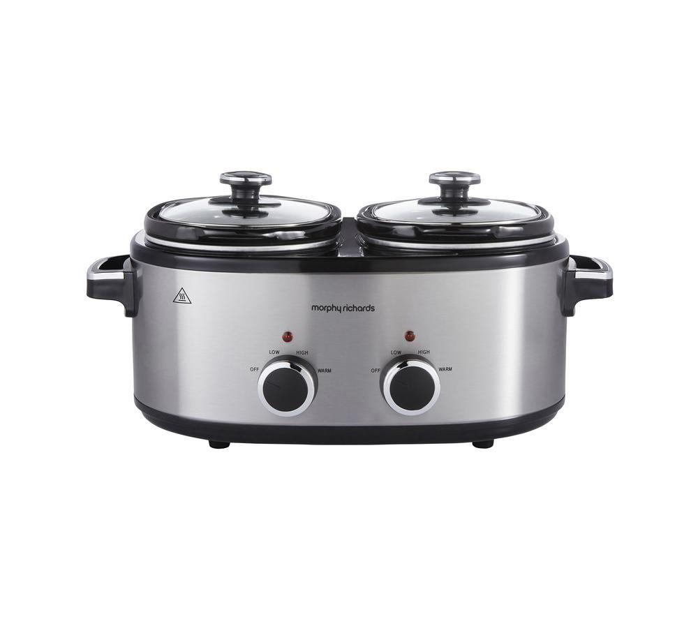 MORPHY RICHARDS DuoServe Slow Cooker - Silver & Black image number 8 of 9