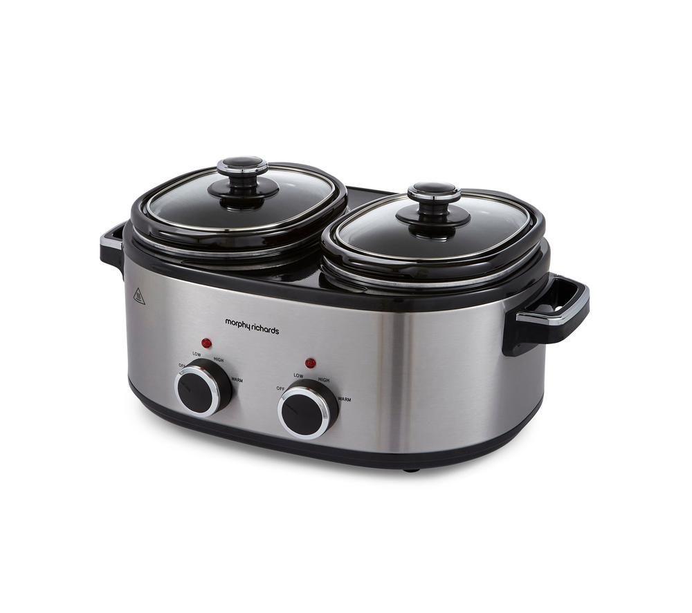 MORPHY RICHARDS DuoServe Slow Cooker - Silver & Black image number 9 of 9