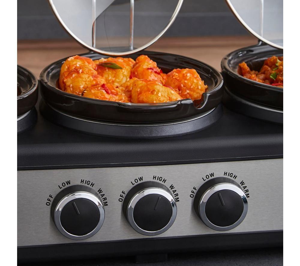 MORPHY RICHARDS TrioServe Slow Cooker - Silver & Black image number 4 of 9