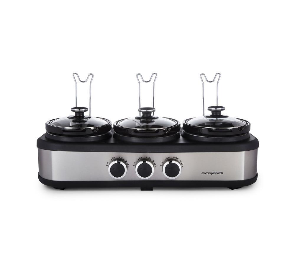 MORPHY RICHARDS TrioServe Slow Cooker - Silver & Black image number 8 of 9