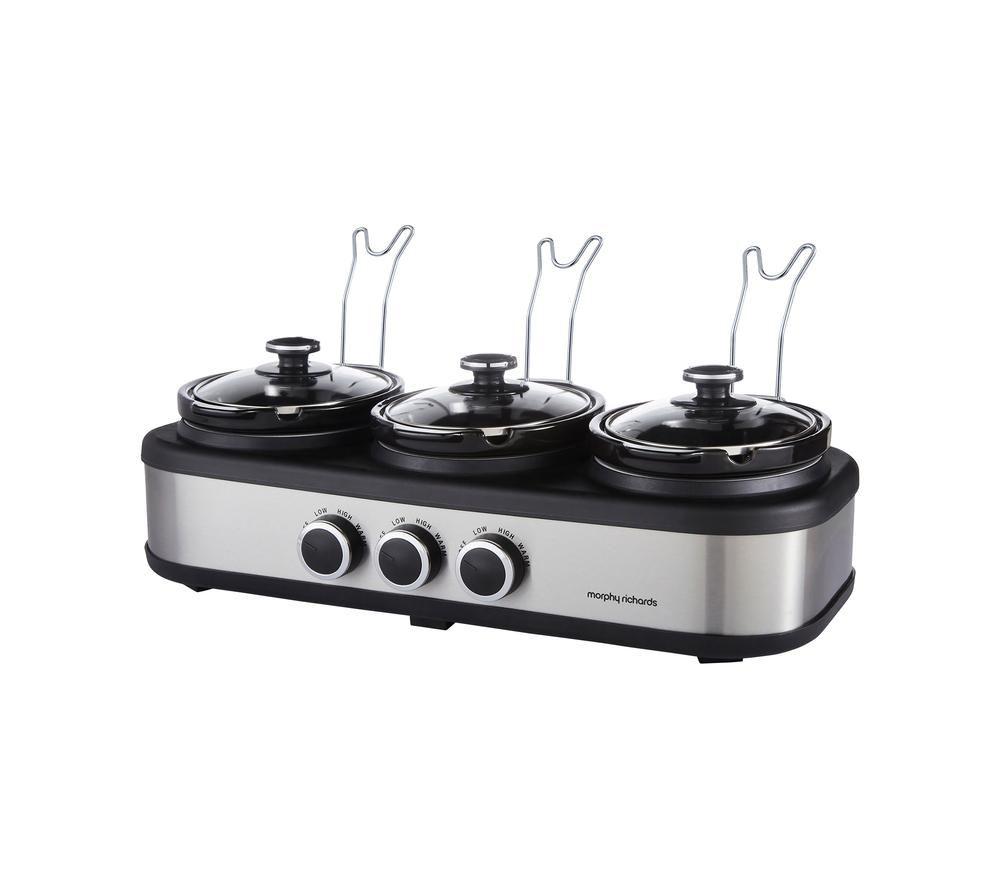 MORPHY RICHARDS TrioServe Slow Cooker - Silver & Black image number 9 of 9