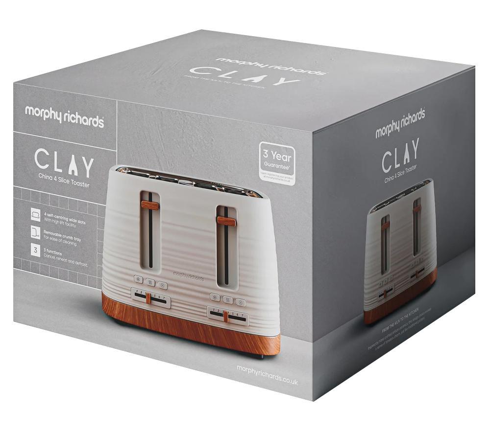 MORPHY RICHARDS Clay 243102 4-Slice Toaster - China Clay image number 12 of 13
