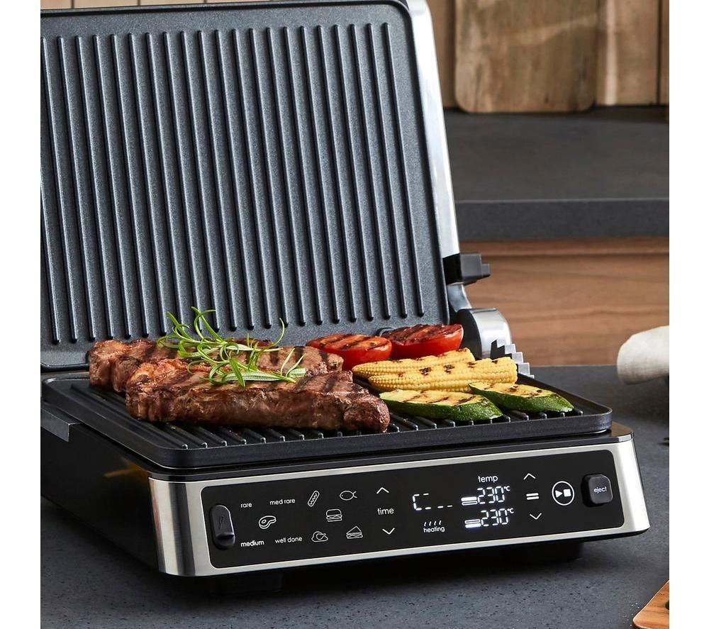 MORPHY RICHARDS ThermoGrill Electric Contact Grill - Silver & Black image number 3 of 10