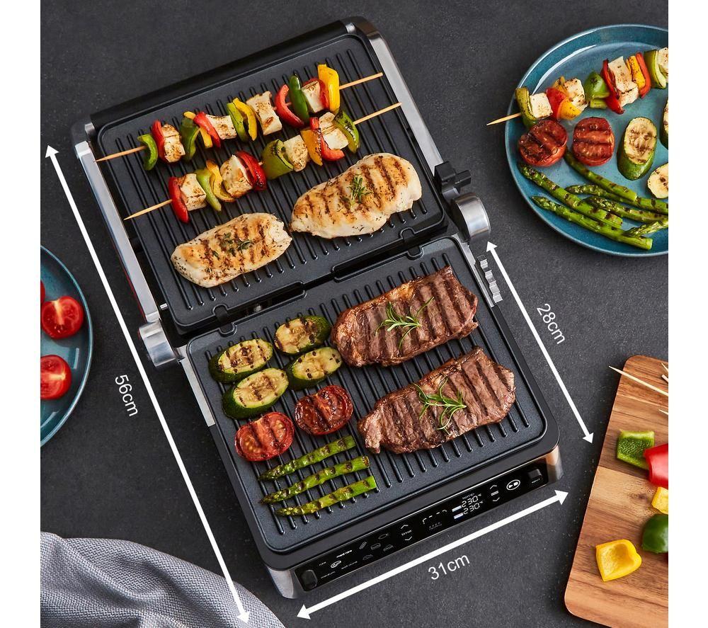 MORPHY RICHARDS ThermoGrill Electric Contact Grill - Silver & Black image number 7 of 10