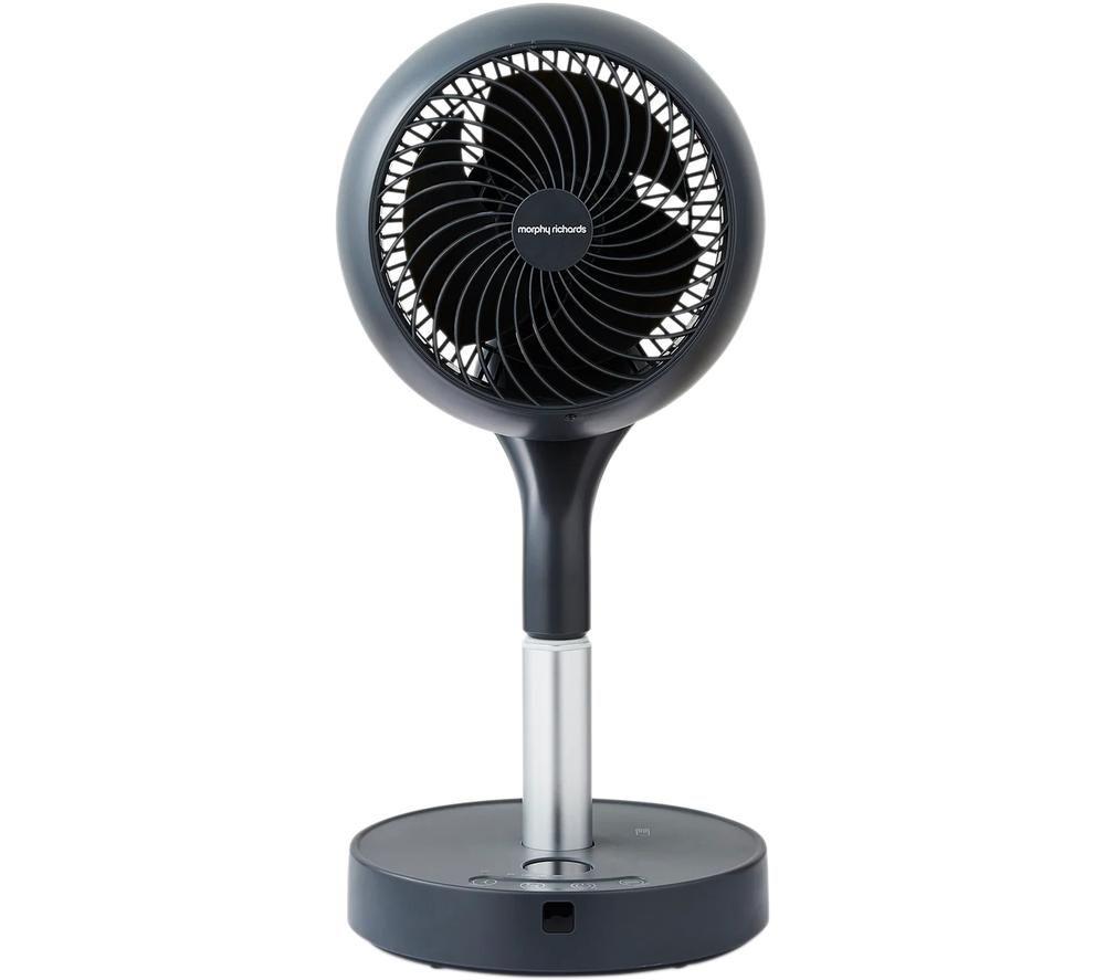 Image of MORPHY RICHARDS Air Flex Portable 8 Pedestal Fan - Silver & Black, Black,Silver/Grey 5056765403445