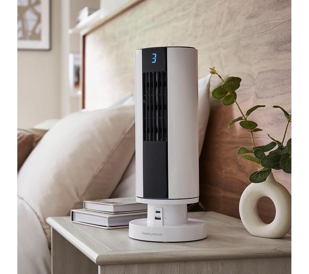 MORPHY RICHARDS Air Flex Portable 14&rdquo; Rechargeable USB Tower Fan - White image number 3 of 9